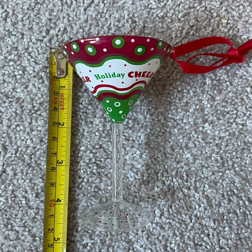 🎄🥂Charming Christmas Ornament w/ gift bag. Measurements in pictures. New! - Picture 5 of 10